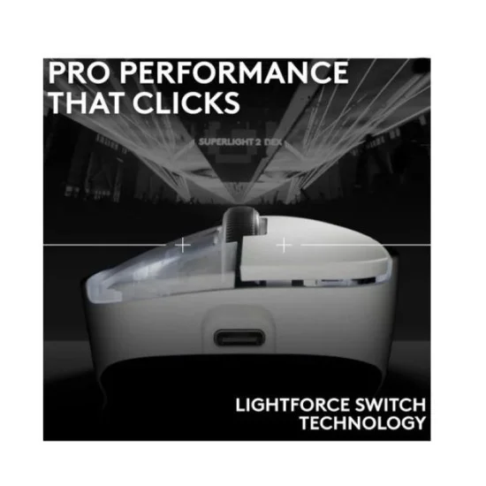 Logitech PRO X SUPERLIGHT 2 DEX LIGHTSPEED Wireless Gaming Mouse - White